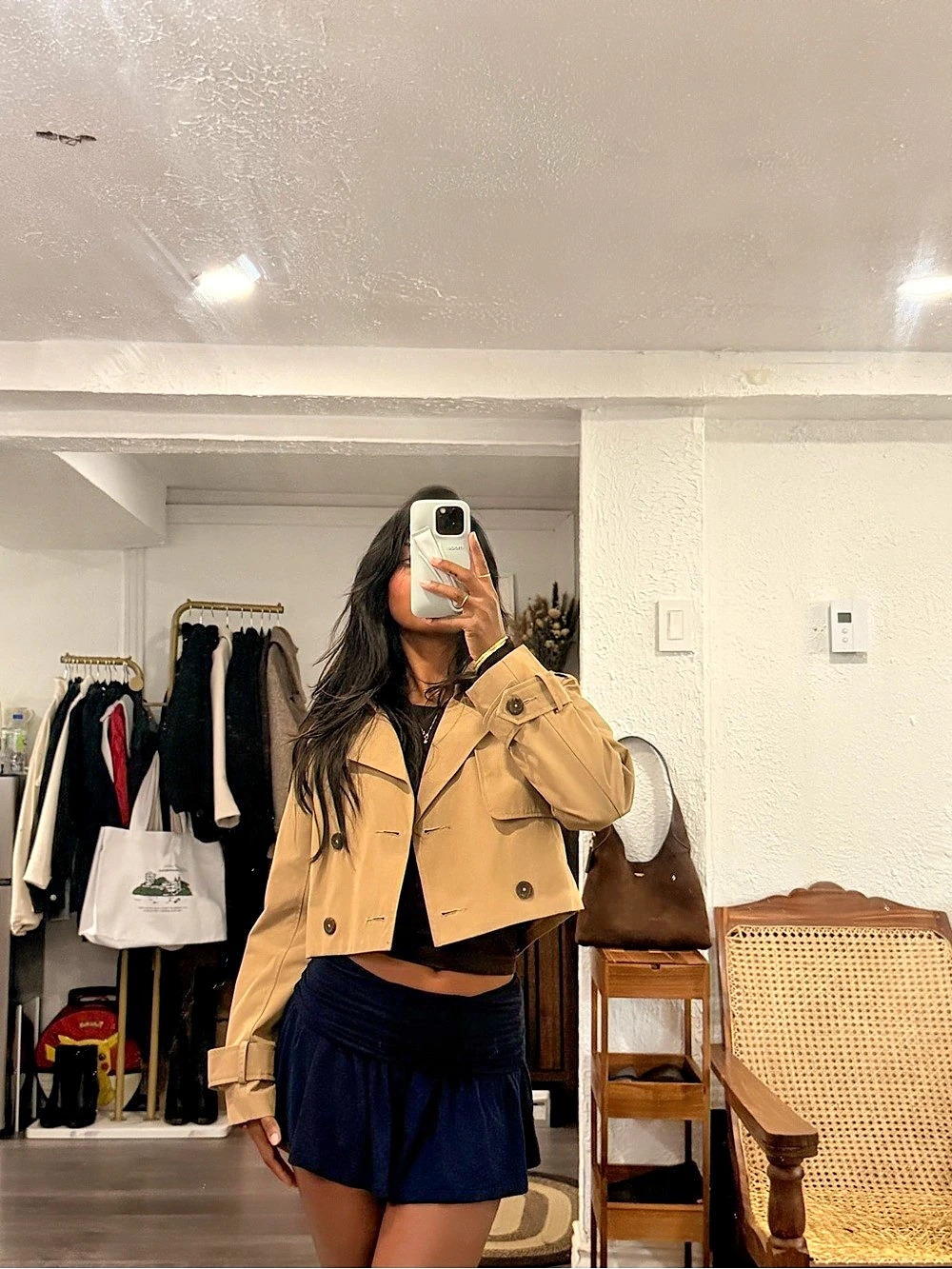Abercrombie & Fitch Cropped Utility Jacket in Brown Size XXS